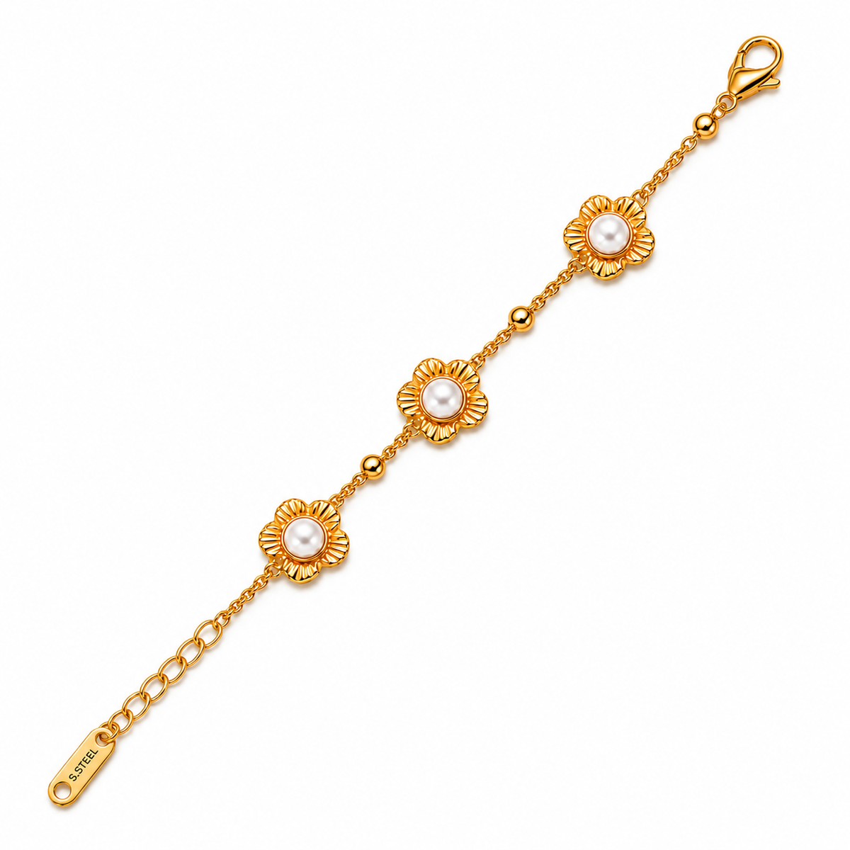 Flower Bracelet | Stainless Steel & Elegant Finish