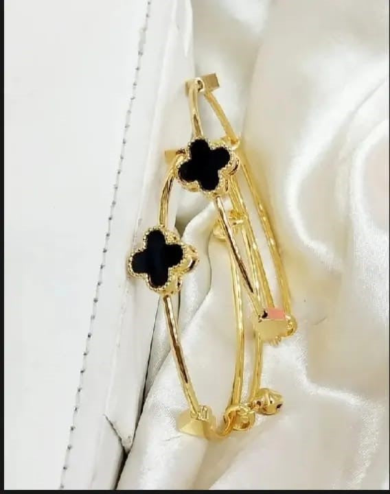 Gold plated two piece bangle set