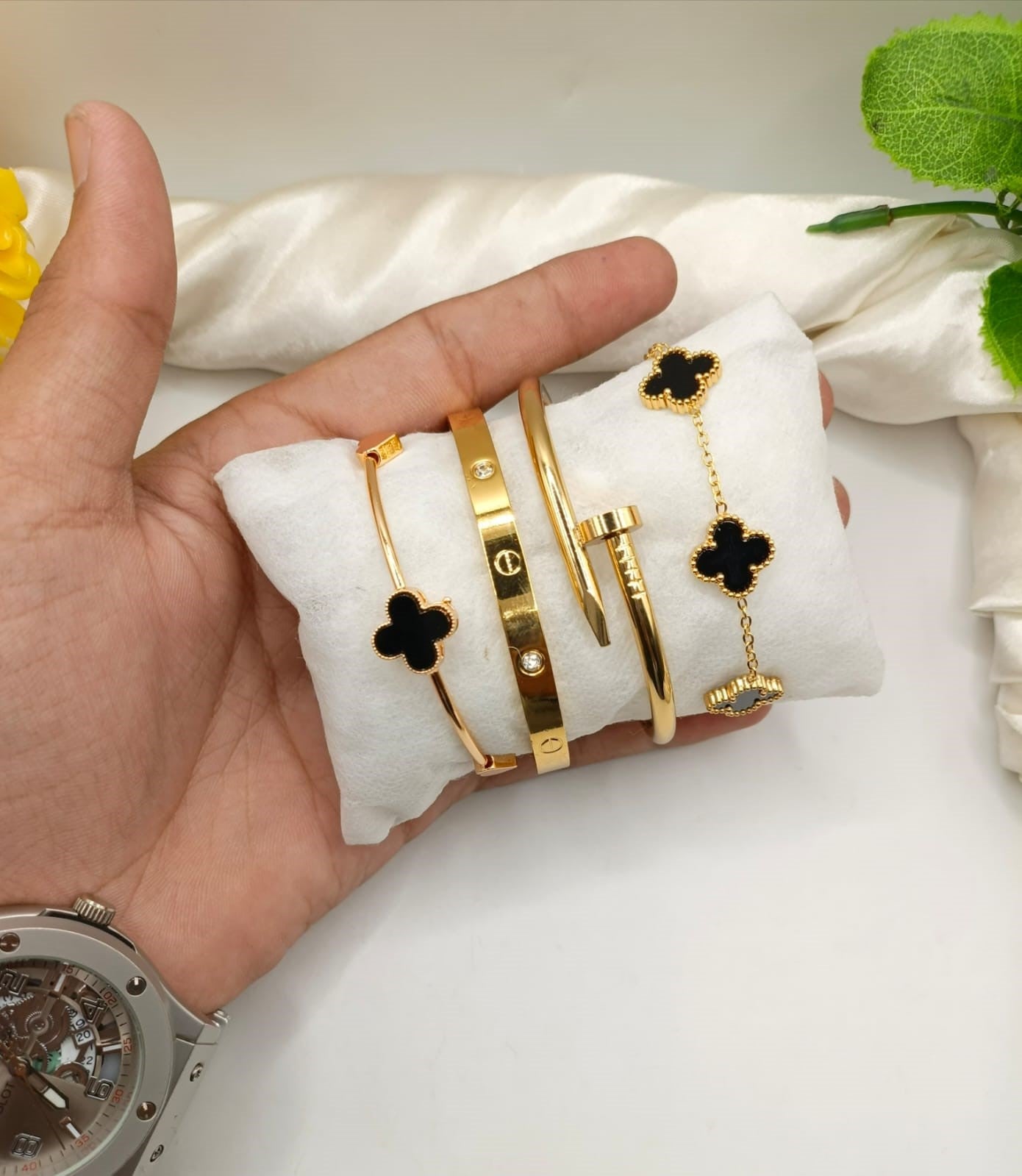Gold Plated 4-Piece Bangle Set