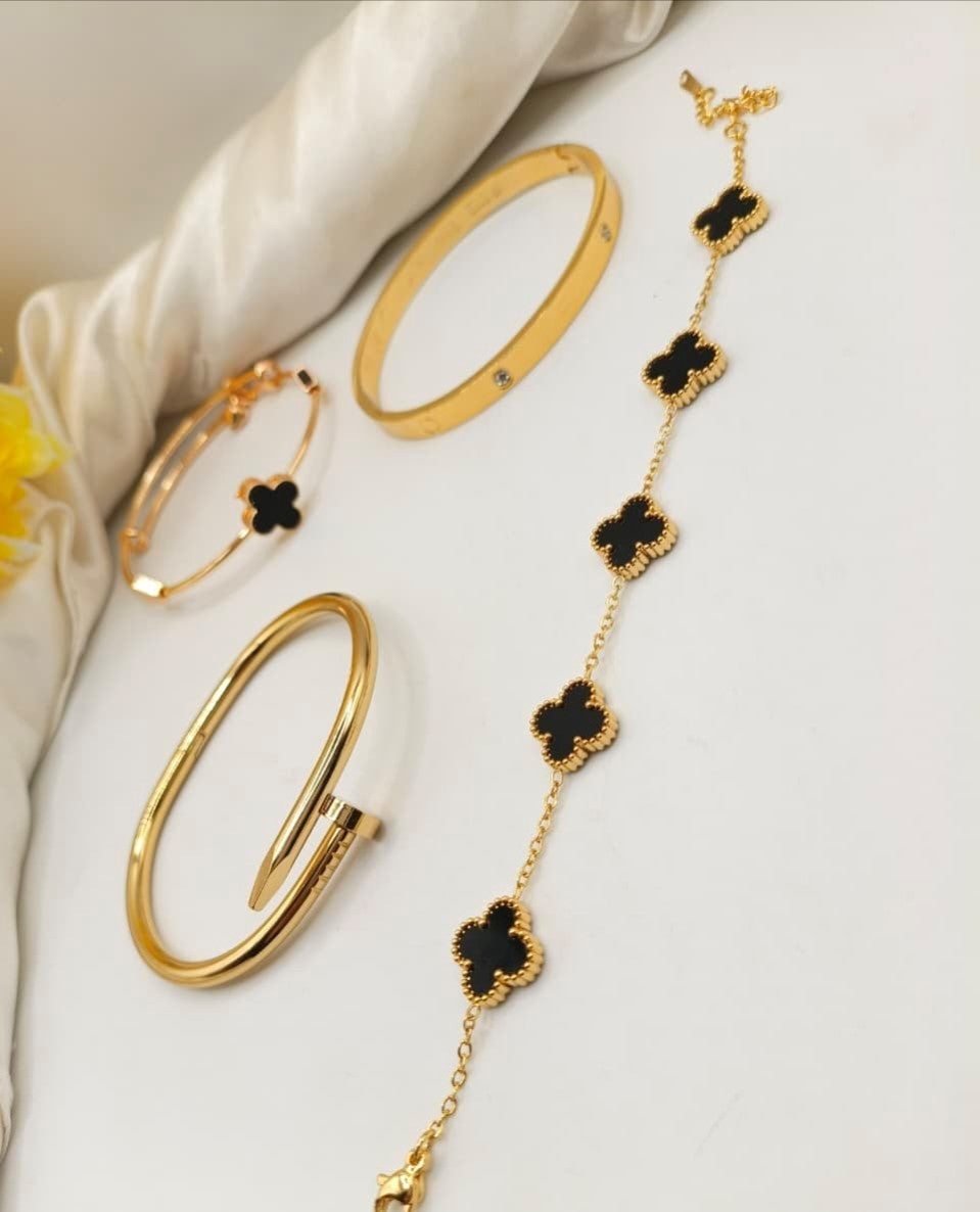 Gold Plated 4-Piece Bangle Set
