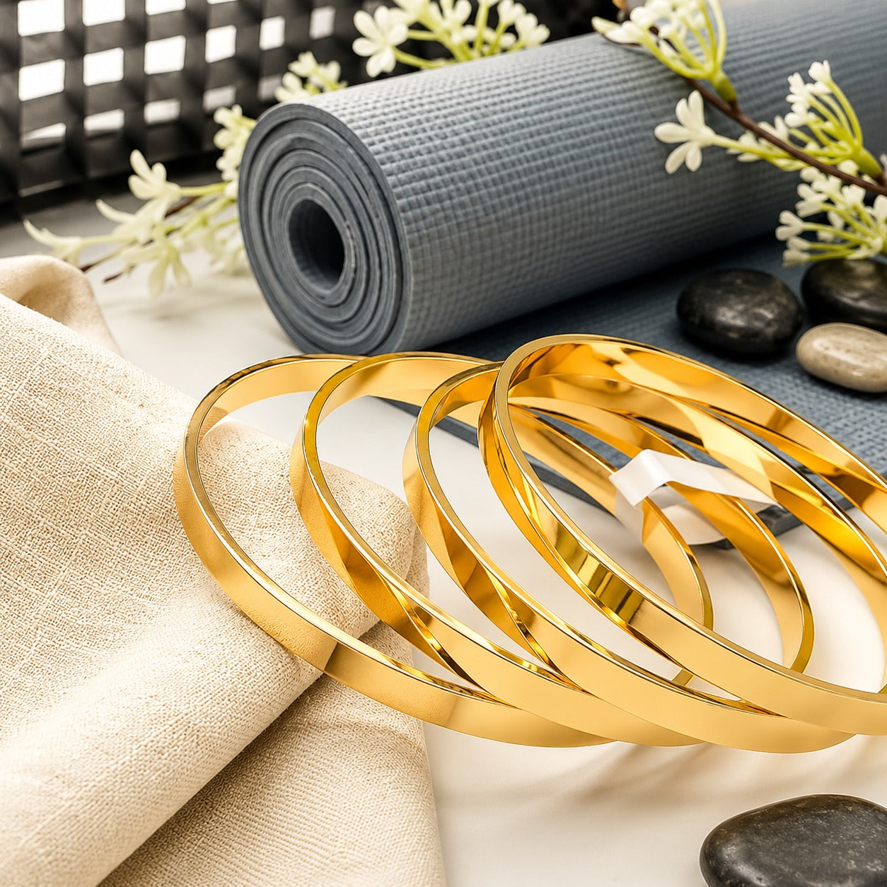 Fancy China Gold Plated plan Bangles