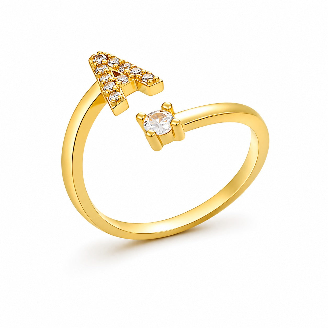 Fancy China Gold Plated Zarqoon Alphabet Ring