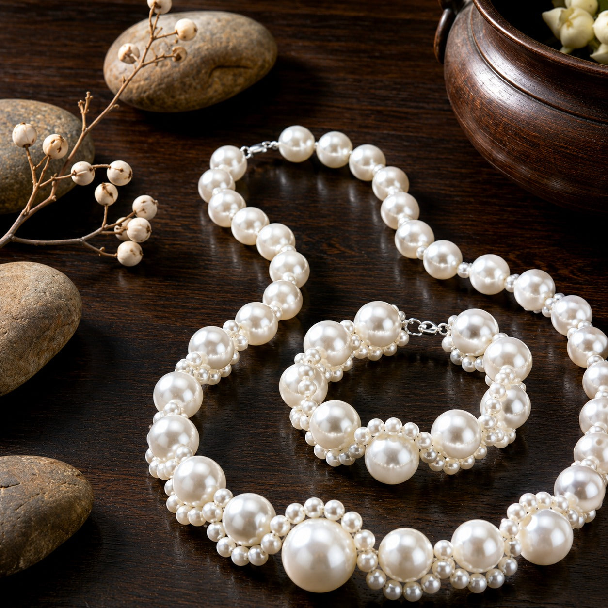 Fancy China purls Choker with Breslate